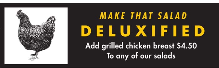 add grilled chicken to any salad